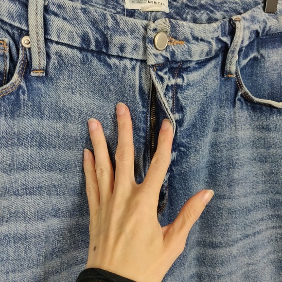 Good American Good Skate Wide Leg Jeans Womens 15 Acid‎ Wash Baggy Y2K - Picture 4 of 10